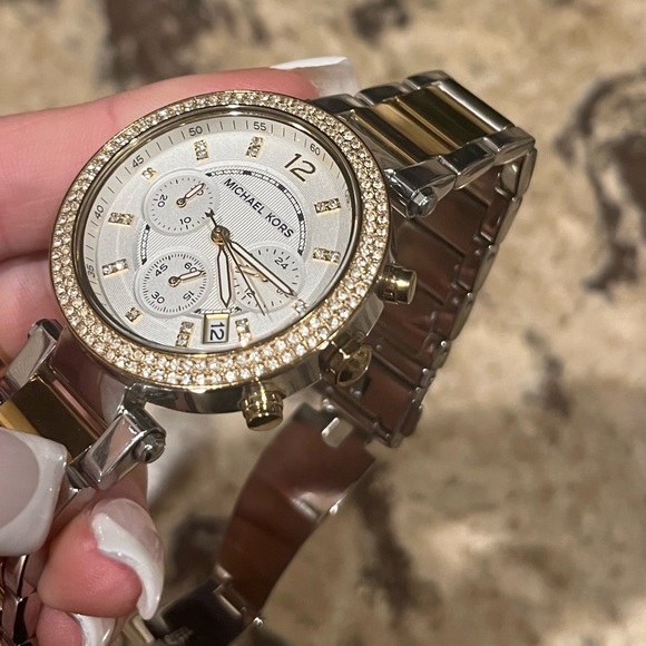 Michael Kors Parker Two-Tone Chronograph Watch - Picture 6 of 10